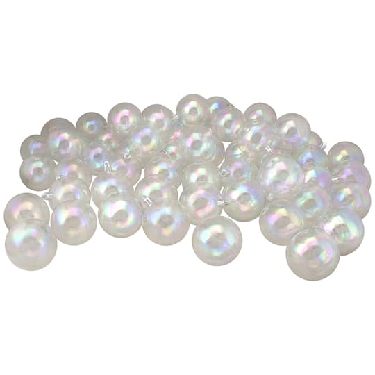 60ct. 2.5" Shiny Clear Iridescent Shatterproof Ball Ornaments By Northlight | Michaels®